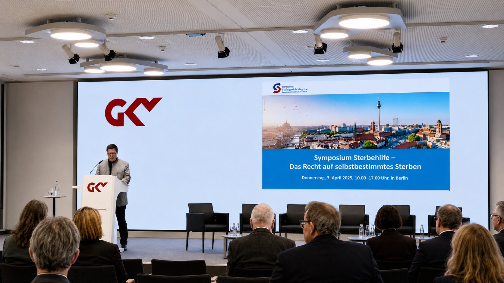Christian Wagner am Rednerpult beim Symposium des Deutschen Sozialgerichtstags